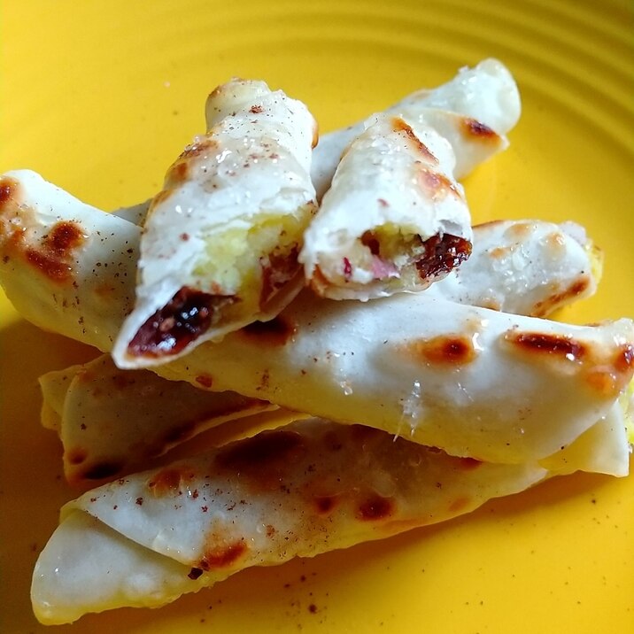 餃子の皮で☆さつまいもレーズンスティック